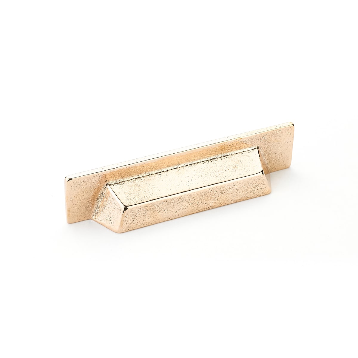 Schaub and Company - 816-NB - Vinci 3-3/4" Luxury Modern Rustic Cast Bronze Rectangular Cabinet Cup Pull - Made in Italy in Natural Bronze