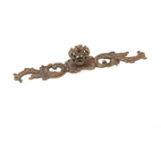 French Court 7-3/8" Old World Victorian French Solid Brass Cabinet Knob with Escutcheon