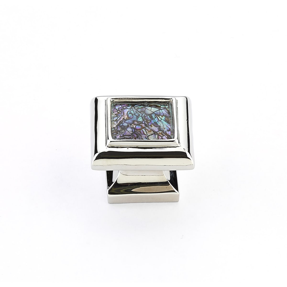 Symphony Pack of (25) - 1-3/8" Designer Luxury Solid Brass Square Cabinet Knobs with Shell Inlay