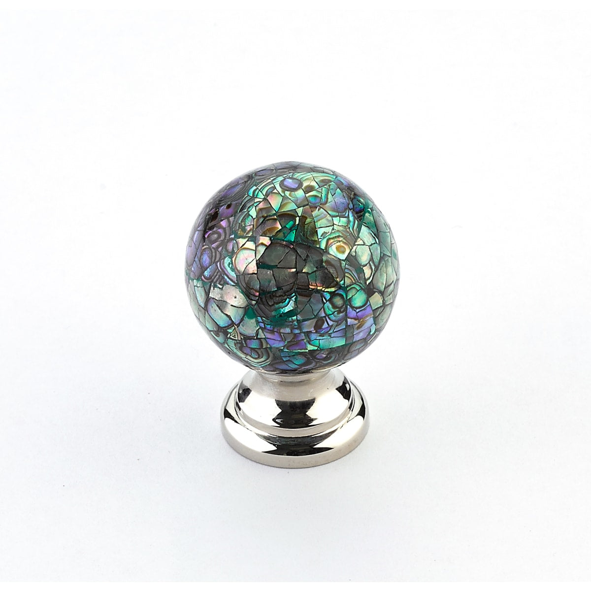Symphony 1-1/4" Round Designer Luxury Solid Brass Mosaic Ball Cabinet Knob with Shell Inlays