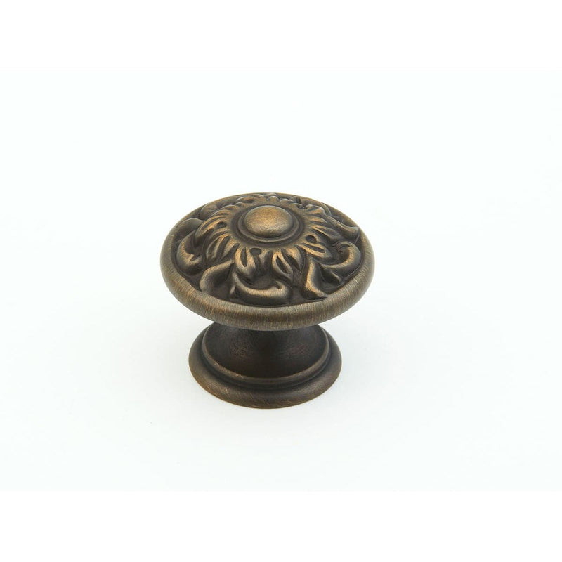 Schaub and Company - 870-RB-10PACK - Corinthian Pack of (10) - 1-3/8" Traditional Scrolled Mushroom Solid Brass Cabinet Knobs / Drawer Knobs in Redington Brass