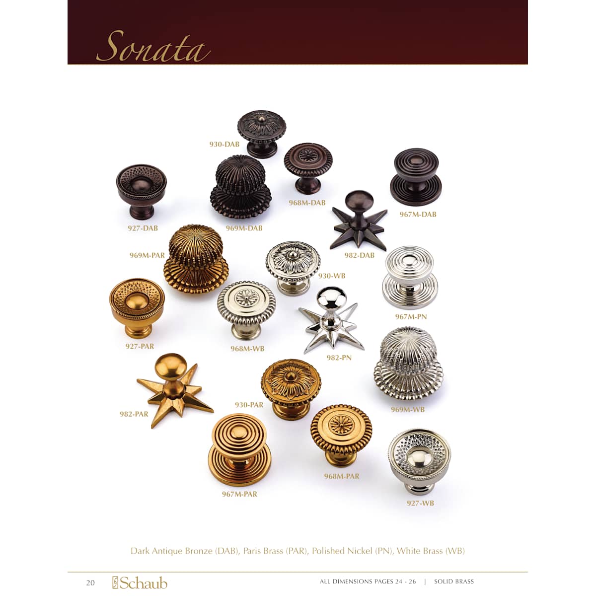 Schaub and Company - 967M-DAB - Sonata 1-1/8" Luxury Designer Ringed Round Solid Brass Cabinet Knob / Drawer Knob in Dark Antique Bronze