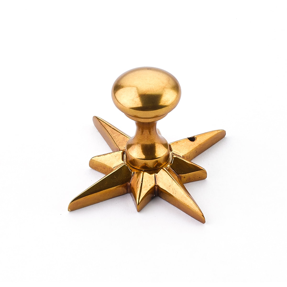 Sonata Solid Brass 11/16" Art Deco Mushroom Cabinet Knob with Star Backplate