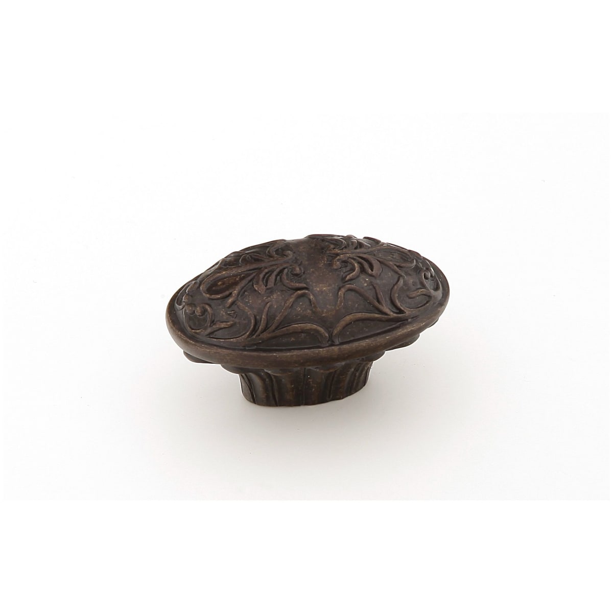 Schaub and Company - 993-DG - Cantata 1-1/4" Solid Brass Oval Ornate Venetian Cabinet Knob from Symphony Elegance in Dark Glaze