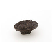 Schaub and Company - 993-DG - Cantata 1-1/4" Solid Brass Oval Ornate Venetian Cabinet Knob from Symphony Elegance in Dark Glaze