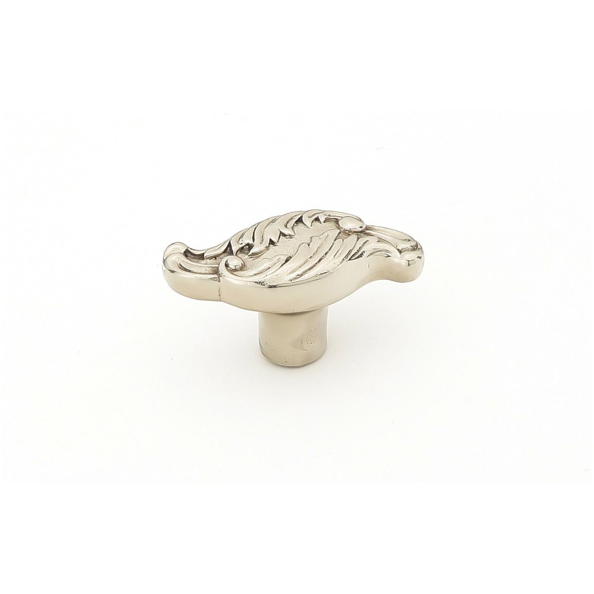 Schaub and Company - 996-WB - Cantata 2" Solid Brass Designer Classical Venetian Leaf Cabinet Knob - Acanthus in White Brass