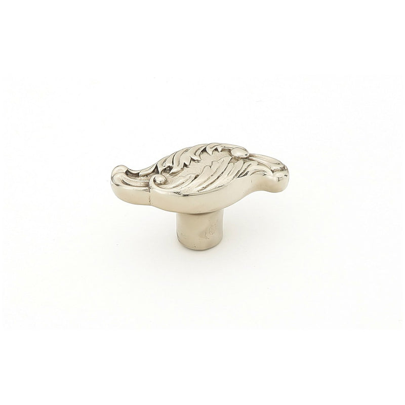 Schaub and Company - 996-WB - Cantata 2" Solid Brass Designer Classical Venetian Leaf Cabinet Knob - Acanthus in White Brass