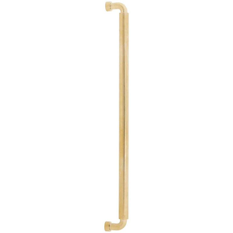 Schaub and Company - BTB211117-UNBR - NOHO 18 Inch Center to Center Luxury Solid Brass Back to Back Barrel Handle Door Pulls - Pack of (2) in Unlacquered Brass