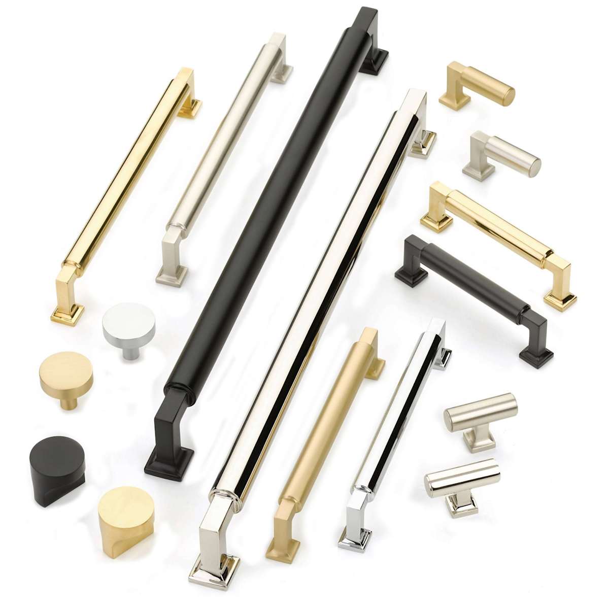 Schaub and Company - BTB479-26 - Haniburton 15" Center to Center Solid Brass Back to Back Door Pulls / Side By Side Cabinet Handles in Polished Chrome