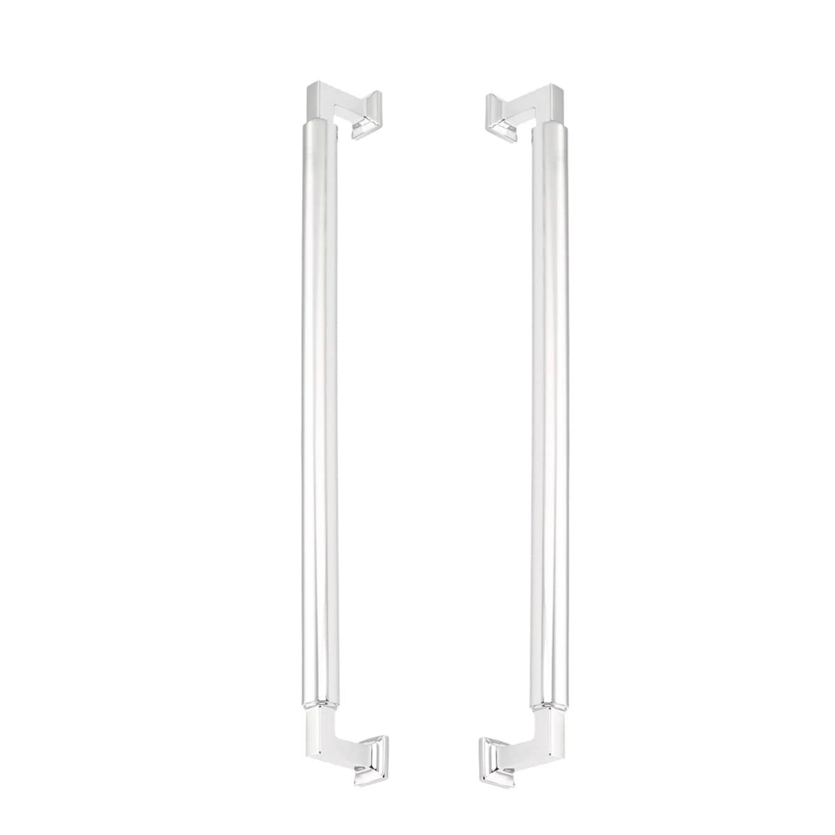Haniburton 18" Center to Center Solid Brass Barrel Style Back to Back Door Pull  / Side by Side Cabinet Handle Set