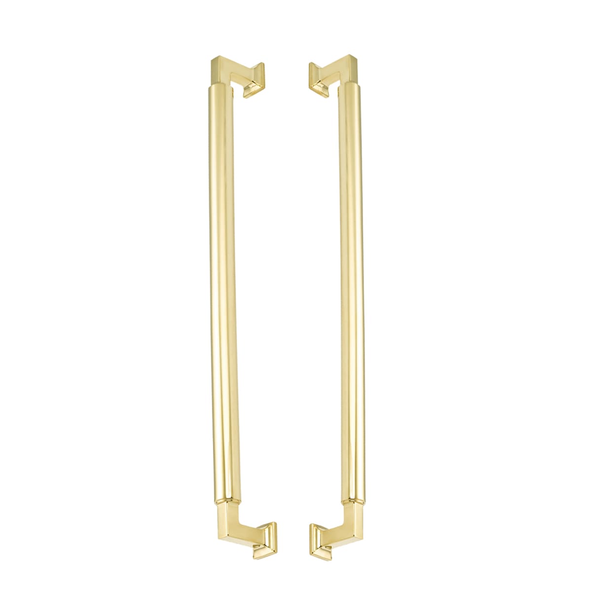 Haniburton 18" Center to Center Solid Brass Barrel Style Back to Back Door Pull  / Side by Side Cabinet Handle Set