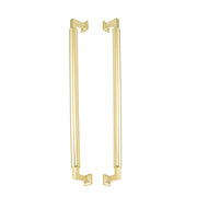 Haniburton 18" Center to Center Solid Brass Barrel Style Back to Back Door Pull  / Side by Side Cabinet Handle Set