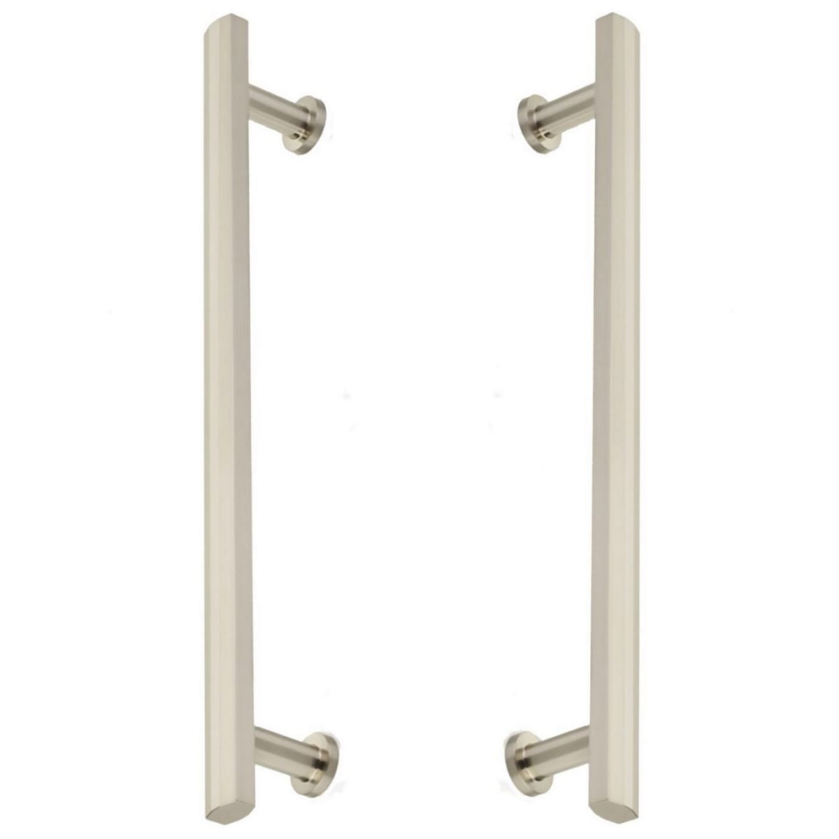 Schaub and Company - BTB557-BN - Heathrow 12" Center to Center Solid Brass Back to Back Door Pulls / Side By Side Cabinet Handles in Brushed Nickel