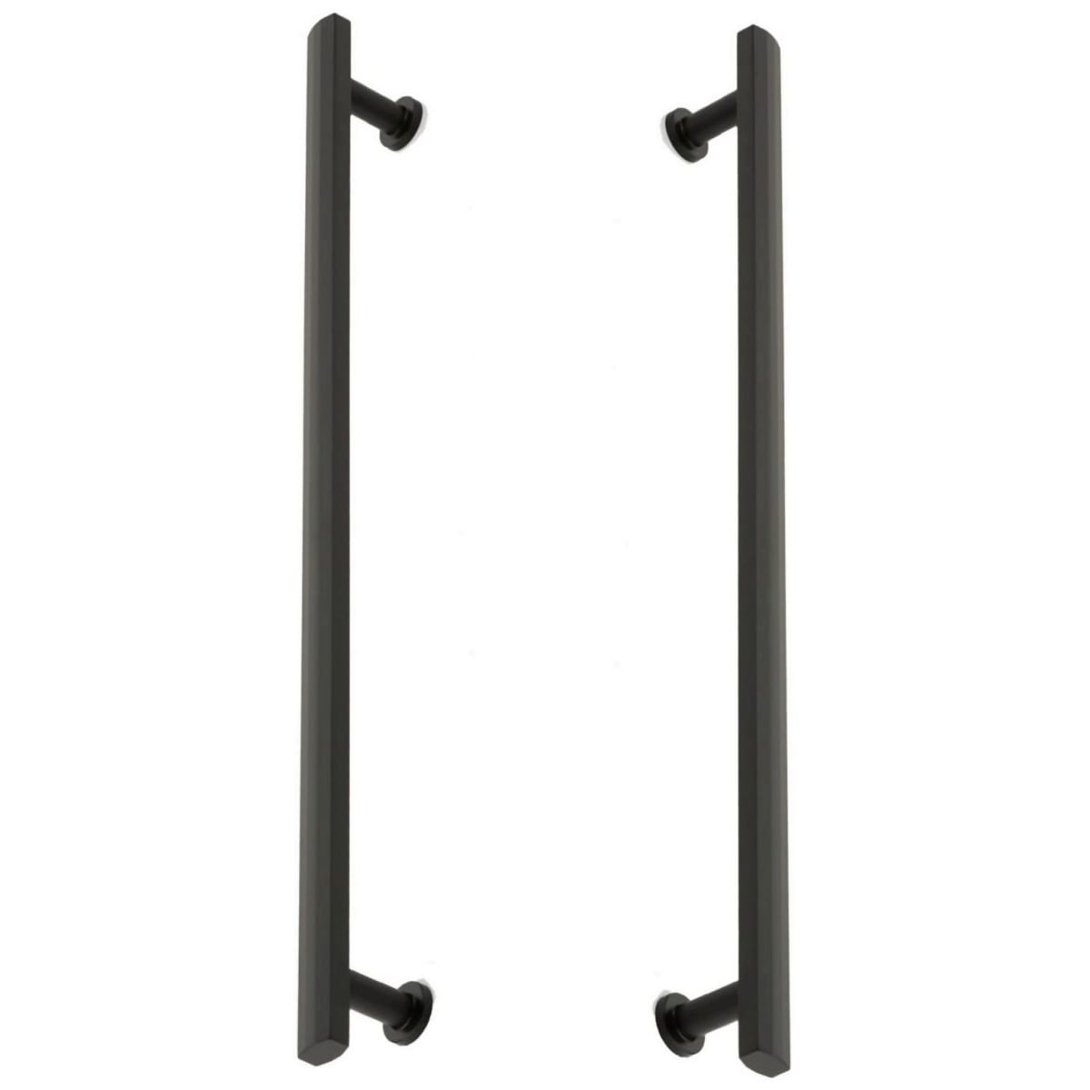 Schaub and Company - BTB558-MB - Heathrow 18" Center to Center Solid Brass Back to Back Door Pulls / Side by Side Cabinet Handles in Matte Black