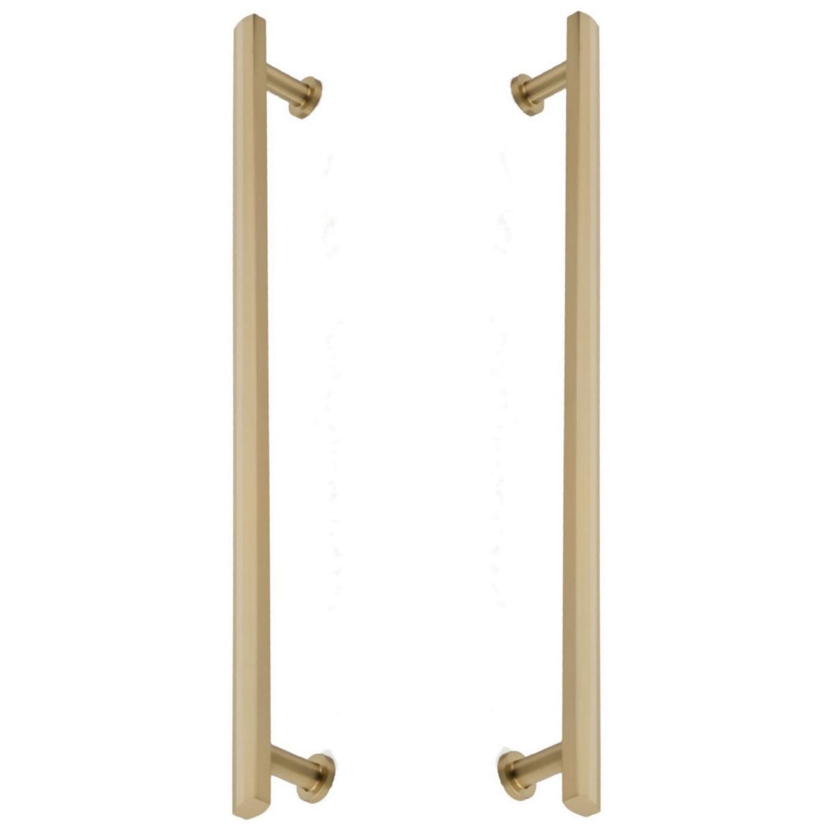 Heathrow 18" Center to Center Solid Brass Back to Back Door Pulls / Side by Side Cabinet Handles