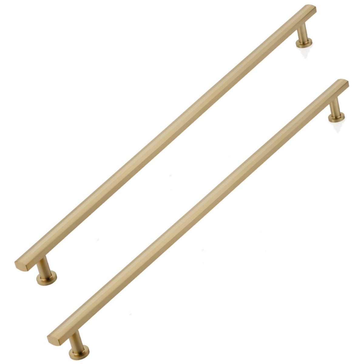 Schaub and Company - BTB559-SSB - Heathrow 24" Center to Center Solid Brass Back to Back Door Pulls / Side by Side Cabinet Handles in Signature Satin Brass