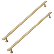 Schaub and Company - BTB559-SSB - Heathrow 24" Center to Center Solid Brass Back to Back Door Pulls / Side by Side Cabinet Handles in Signature Satin Brass