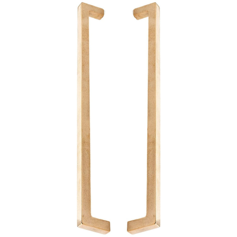 Schaub and Company - BTB788-18A-NB - Vinci 18" Center to Center Solid Bronze Square Back to Back Door Pulls / Side by Side Appliance Handles in Natural Bronze
