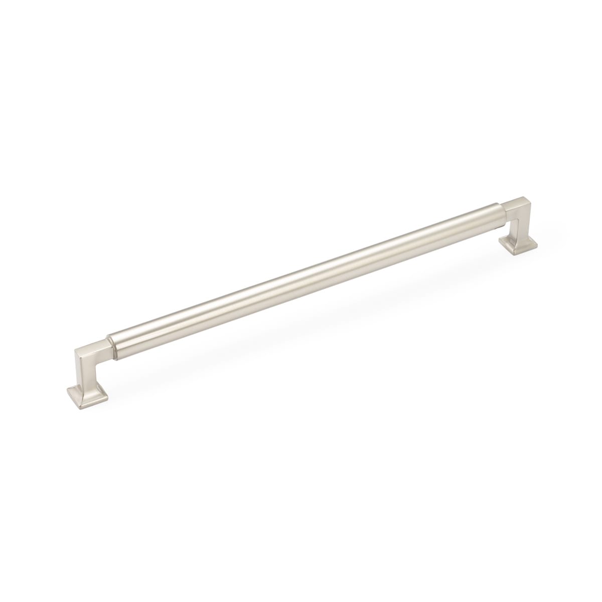 Schaub and Company - CS482-15 - Haniburton 12" Center to Center Cylinder Style Solid Brass Concealed Screw Appliance Handle / Appliance Pull in Satin Nickel