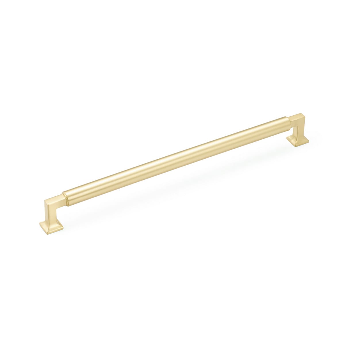 Schaub and Company - CS482-SB - Haniburton 12" Center to Center Cylinder Style Solid Brass Concealed Screw Appliance Handle / Appliance Pull in Satin Brass