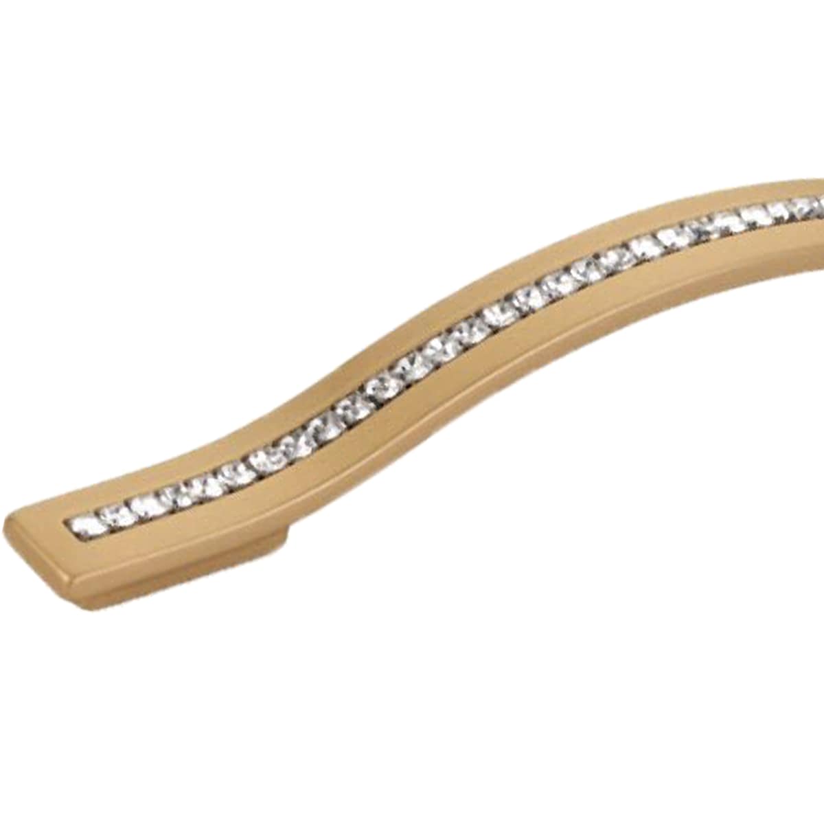 Schaub and Company - 303-SSB - Skyevale 12-5/8" Center to Center Luxury Designer Appliance Handle Pull with Crystal Accents - Made in Italy in Signature Satin Brass
