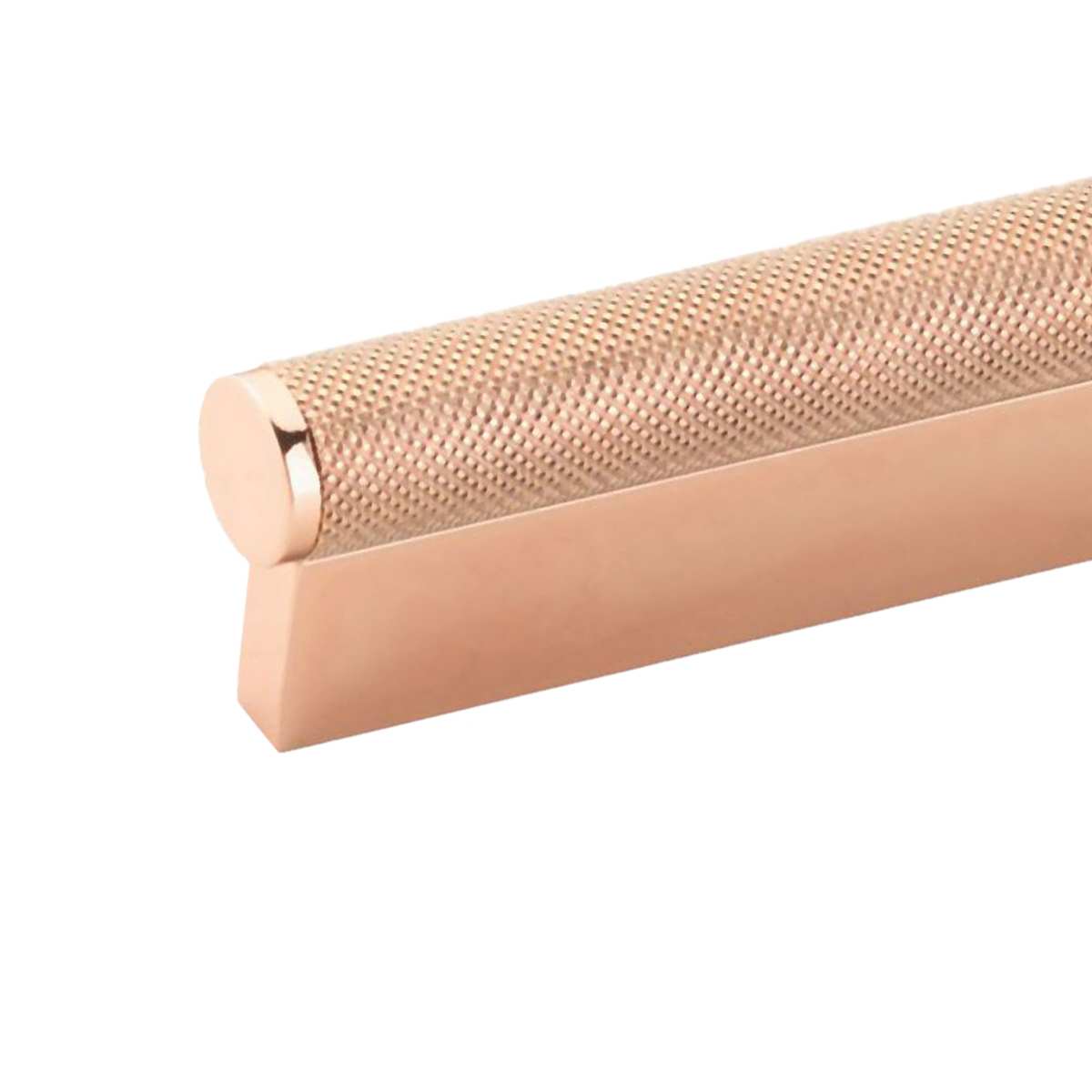 Schaub and Company - 1201-PRG - MODO 4" Center to Center Euro Modern Diamond Knurled Solid Bar Pinch Cabinet Handle / Drawer Pull in Polished Rose Gold