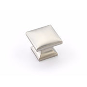 Schaub and Company - 219-15 - Northport 1-3/8" Contemporary Square Cabinet Knob with Faceted X Surface in Satin Nickel