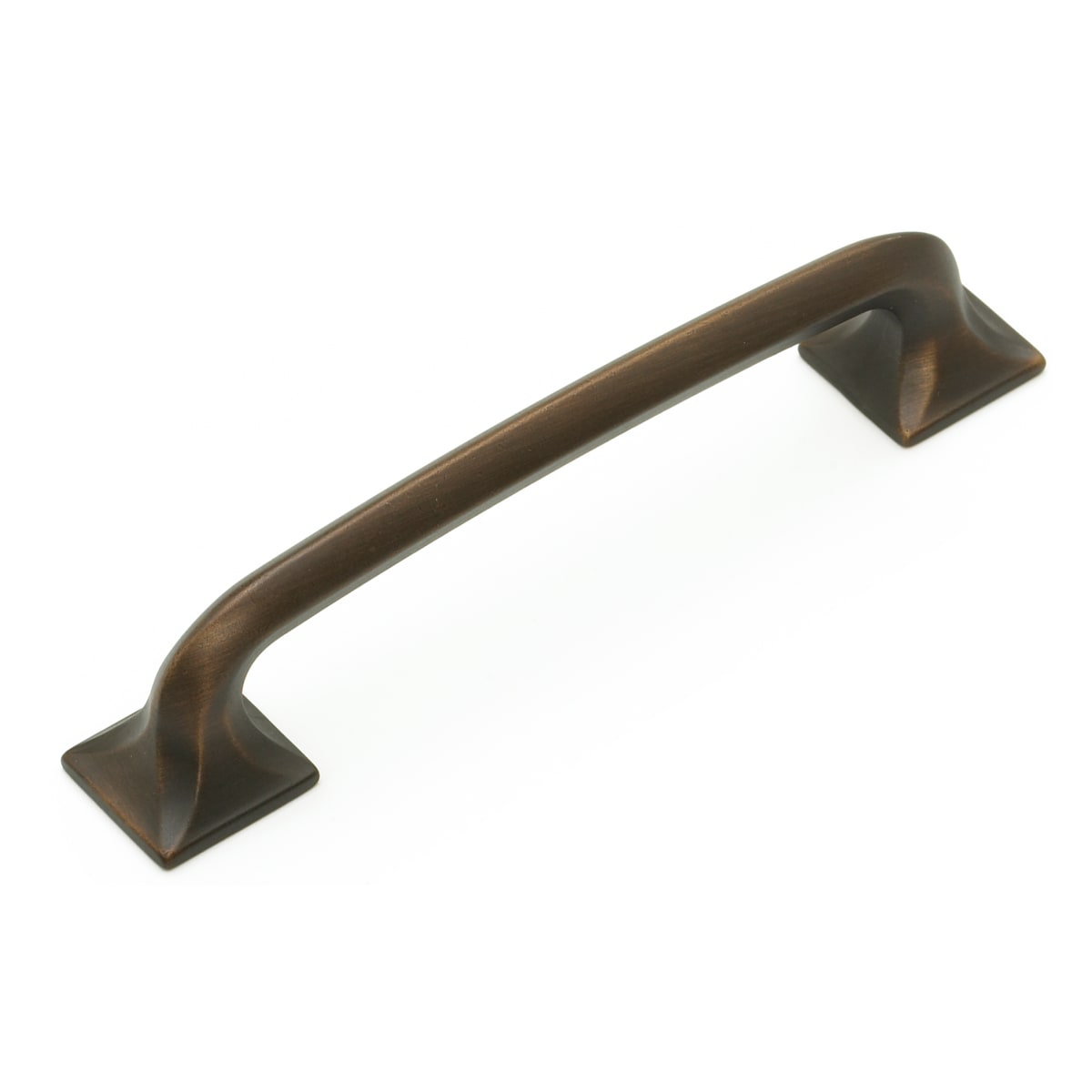 Schaub and Company - 216-ABZ - Northport 5" Center to Center Contemporary Rounded Cabinet Handle Pull with Square Footplates in Ancient Bronze