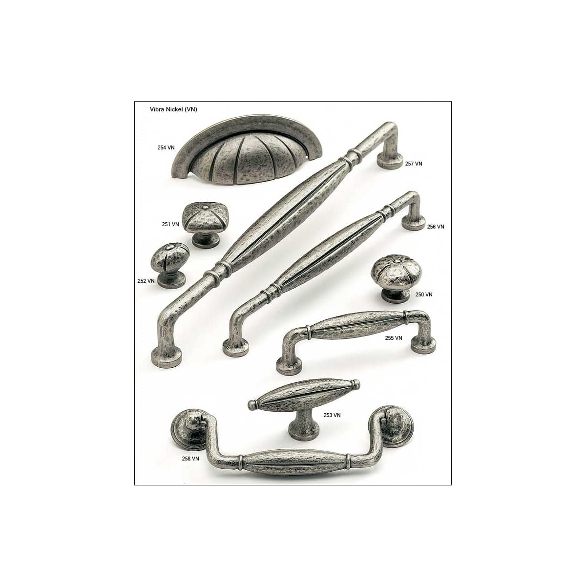 Schaub and Company - 251-VN - Siena 1-3/8" Rustic Farmhouse Square Cabinet Knob in Vibra Nickel