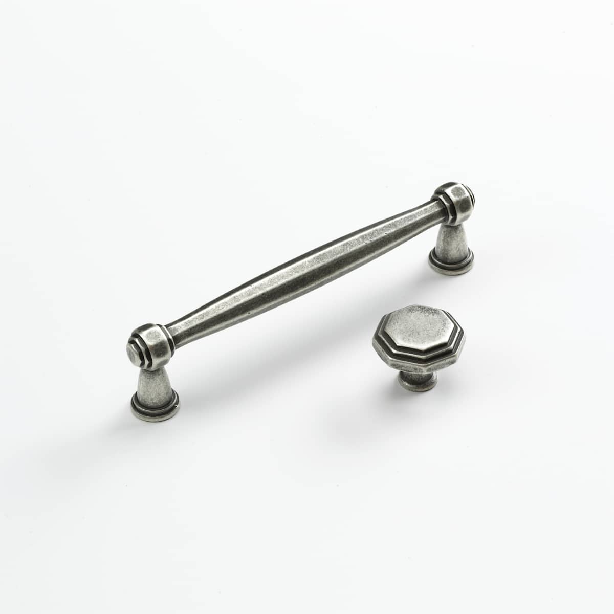Schaub and Company - 283-FS - Firenza 1-1/8" Geometric Traditional Old World Cabinet Knob - Made in Italy in Firenza Silver