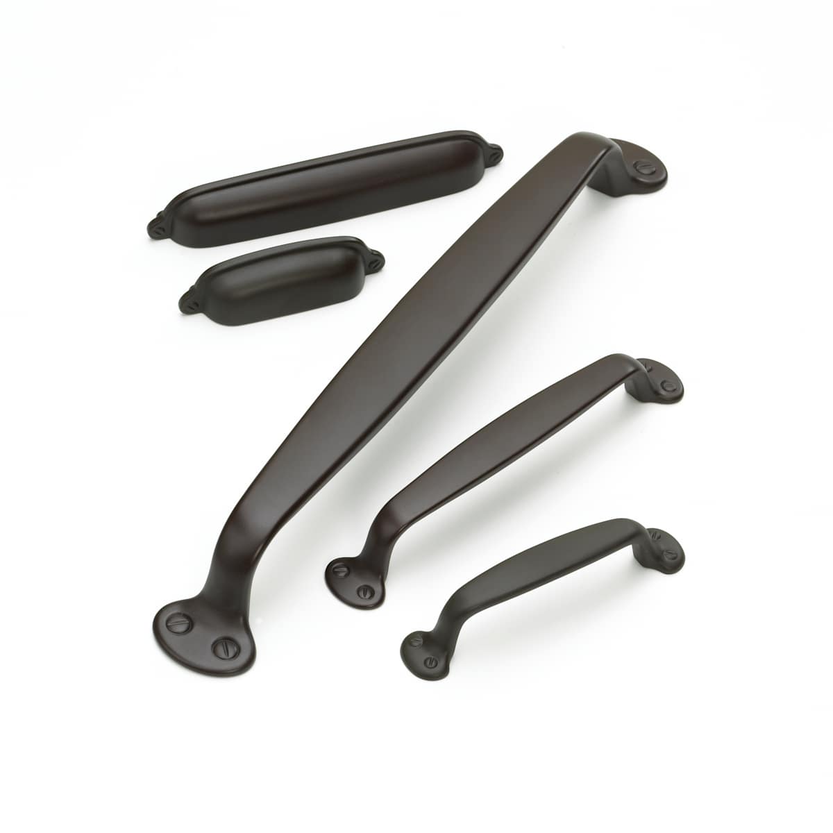 Schaub and Company - 742-FB - Country 4" Center to Center Solid Brass Traditional Handle Cabinet Pull in Flat Black