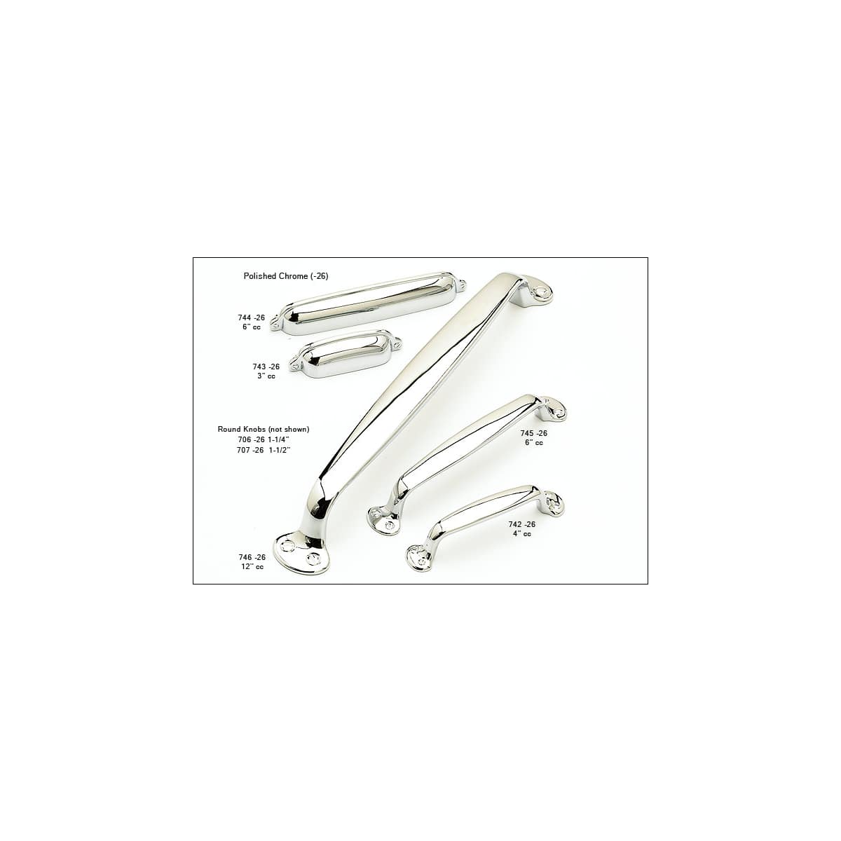Schaub and Company - 745-PN - Country 6" Center to Center Solid Brass Traditional Handle Cabinet Pull in Polished Nickel