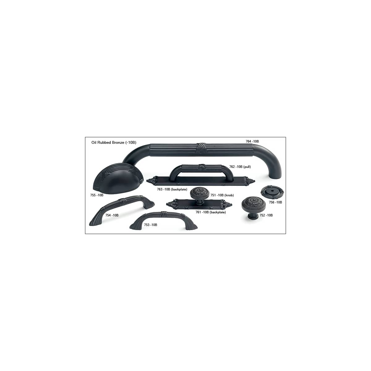 Schaub and Company - 754-10B - Versailles 3-1/2" French Baroque Solid Brass Cabinet Handle / Drawer Pull in Oil Rubbed Bronze