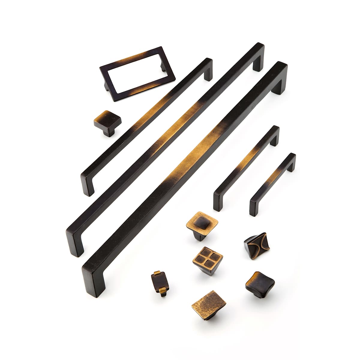 Schaub and Company - 765-BB - Vinci 1" Rustic Luxury Solid Cast Bronze Square Cabinet Knob / Drawer Knob  - Made in Italy in Black Bronze