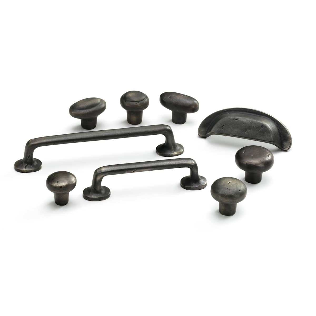 Schaub and Company - 771-NB - Mountain 1-1/4" Rustic Aged Round Solid Bronze Cabinet Knob - Made in Italy in Natural Bronze
