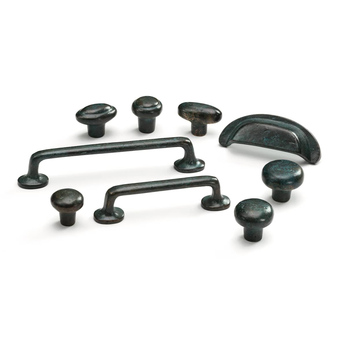 Schaub and Company - 773-DP - Mountain 1-5/8" Rustic Vintage Round Solid Bronze Cabinet Knob - Made in Italy in Dark Pewter