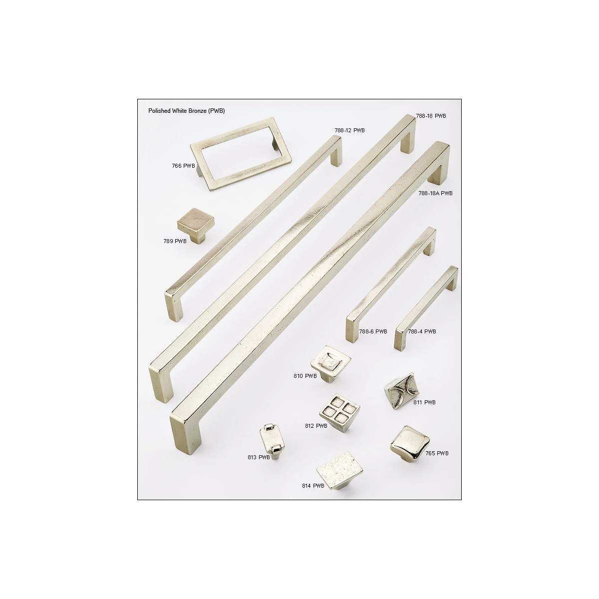 Schaub and Company - 788-12-PWB - Vinci 12" Luxury Rustic Modern Cast Bronze Large Cabinet Bar Handle / Drawer Bar Pull -  Made in Italy in Polished White Bronze