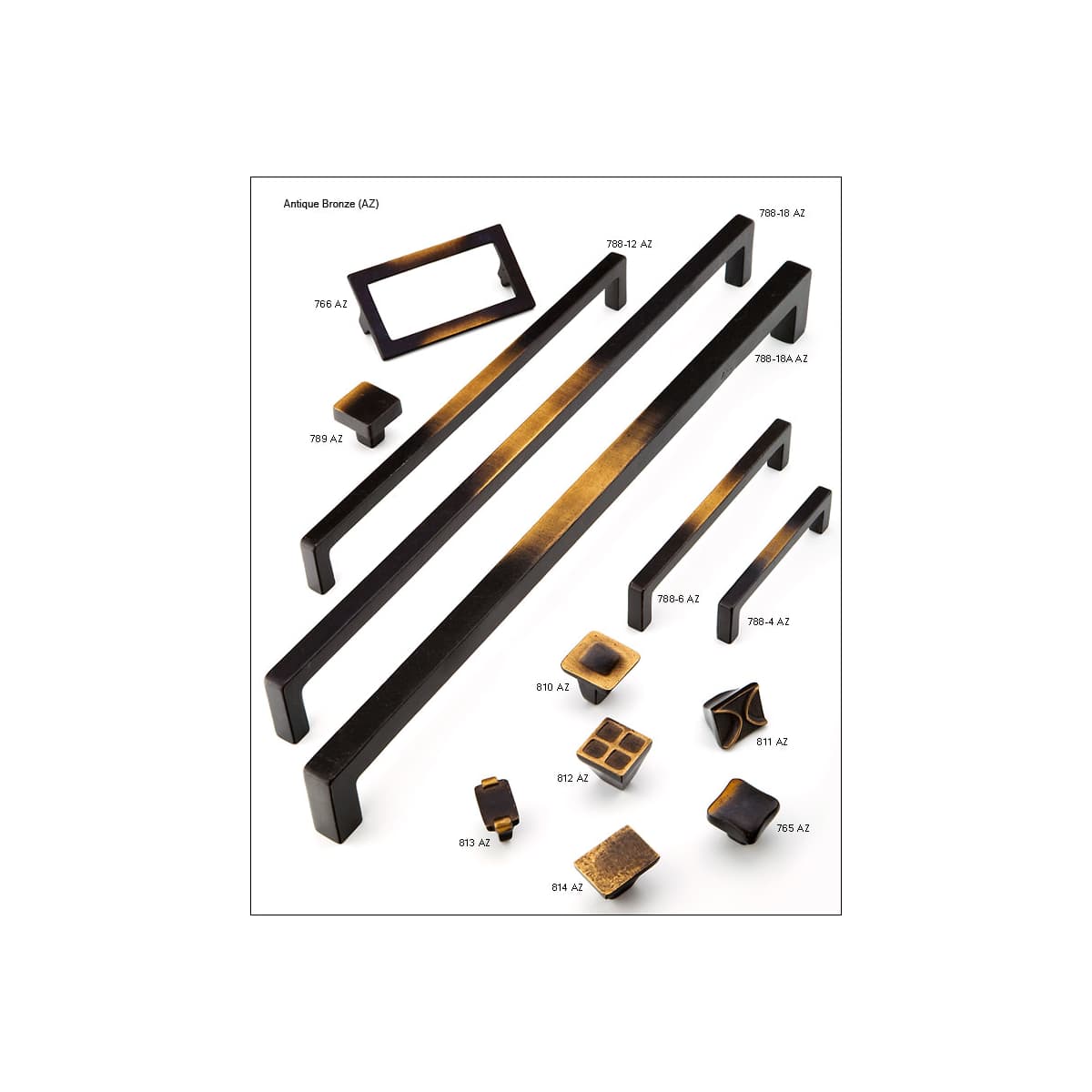 Schaub and Company - 788-4-NB - Vinci 4" Center to Center Luxury Modern Rustic Cast Bronze Cabinet Handle Pull - Made in Italy in Natural Bronze