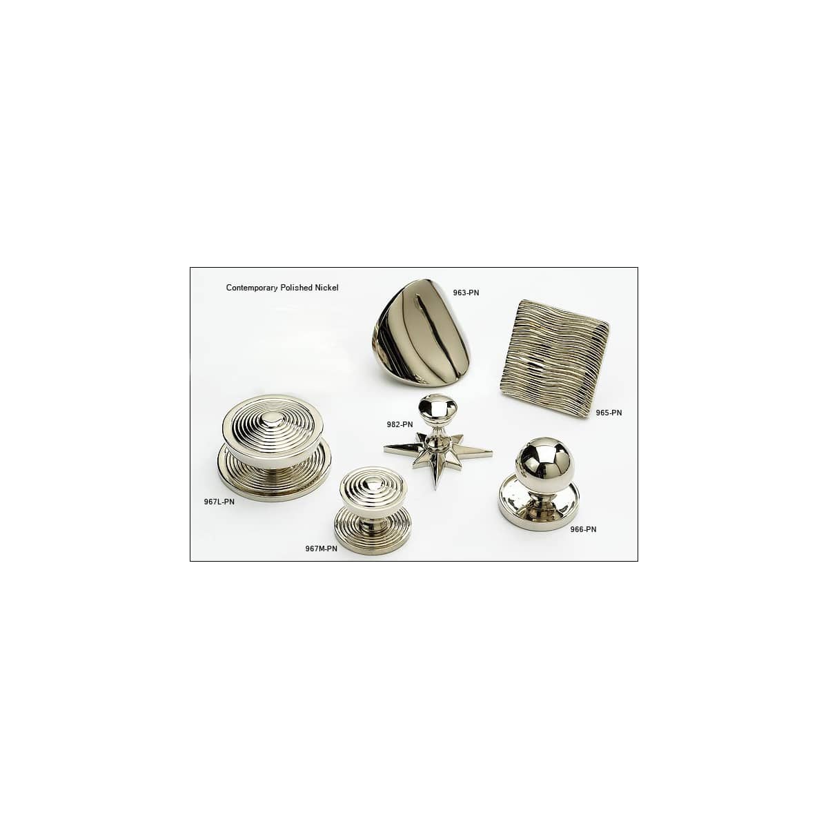Schaub and Company - 982-PN - Sonata Solid Brass 11/16" Art Deco Mushroom Cabinet Knob with Star Backplate in Polished Nickel