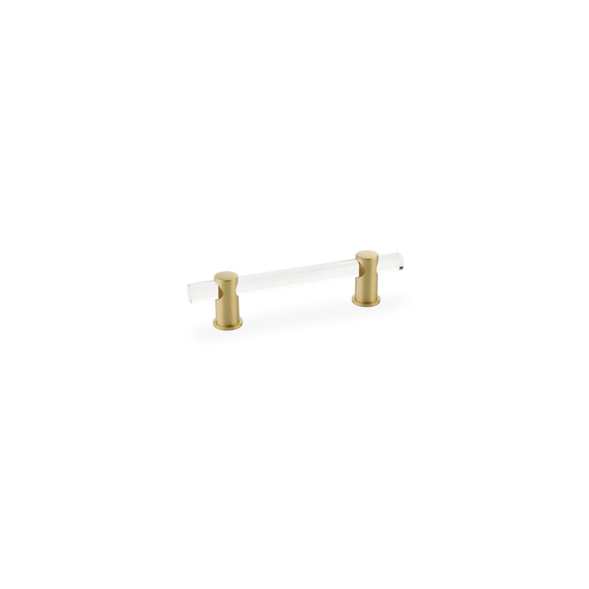 Lumiere 6" Euro Modern Solid Brass and Adjustable Acrylic Bar Luxury Cabinet Handle / Drawer Pull