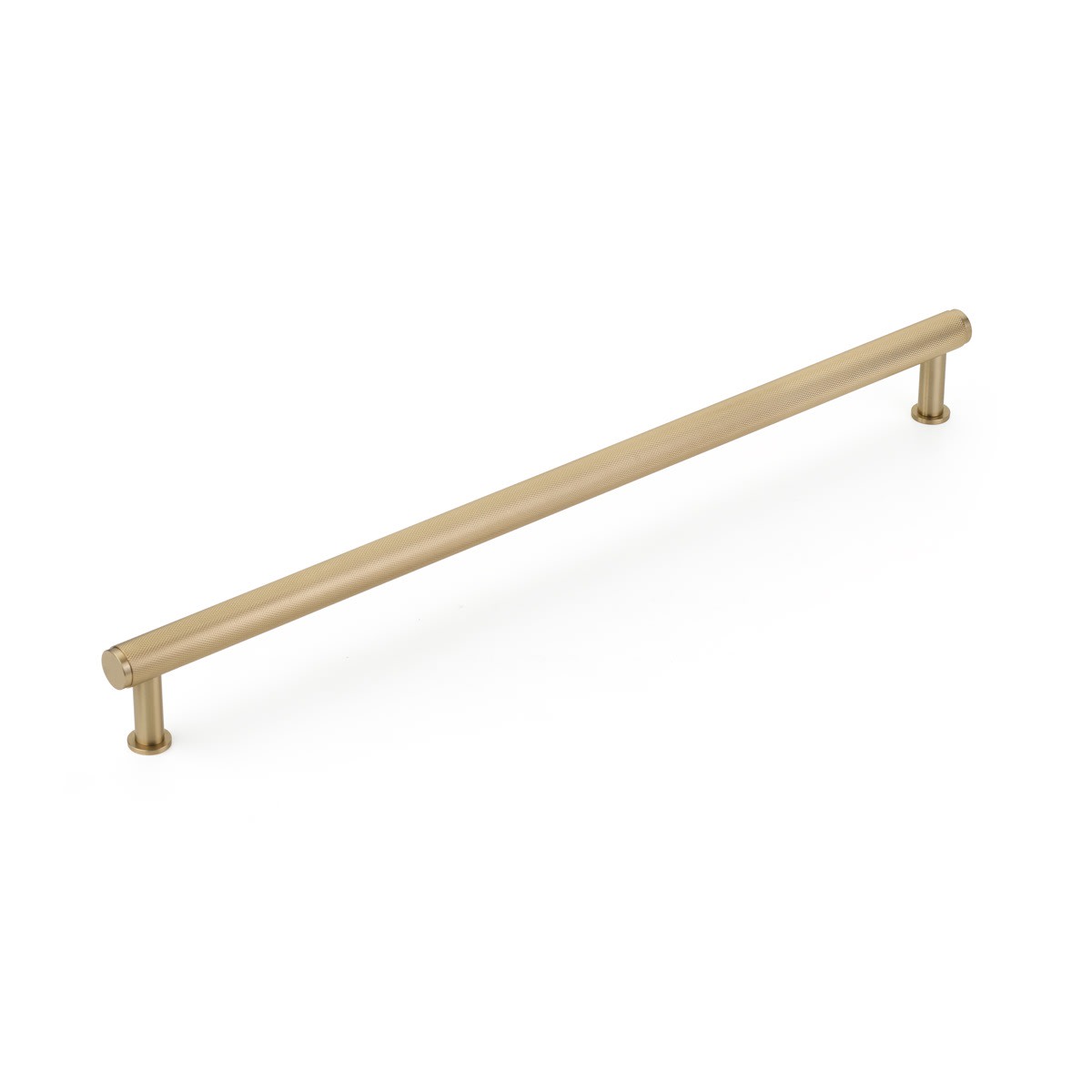 Schaub and Company - 5018A-SSB - Pub House 18" Center to Center Knurled Bar Solid Brass Appliance Bar Handle / Appliance Bar Pull in Signature Satin Brass
