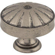 Top Knobs - M1223 - Hudson 1-1/4 Inch Mushroom Cabinet Knob from the Dakota Collection in Pewter Antique