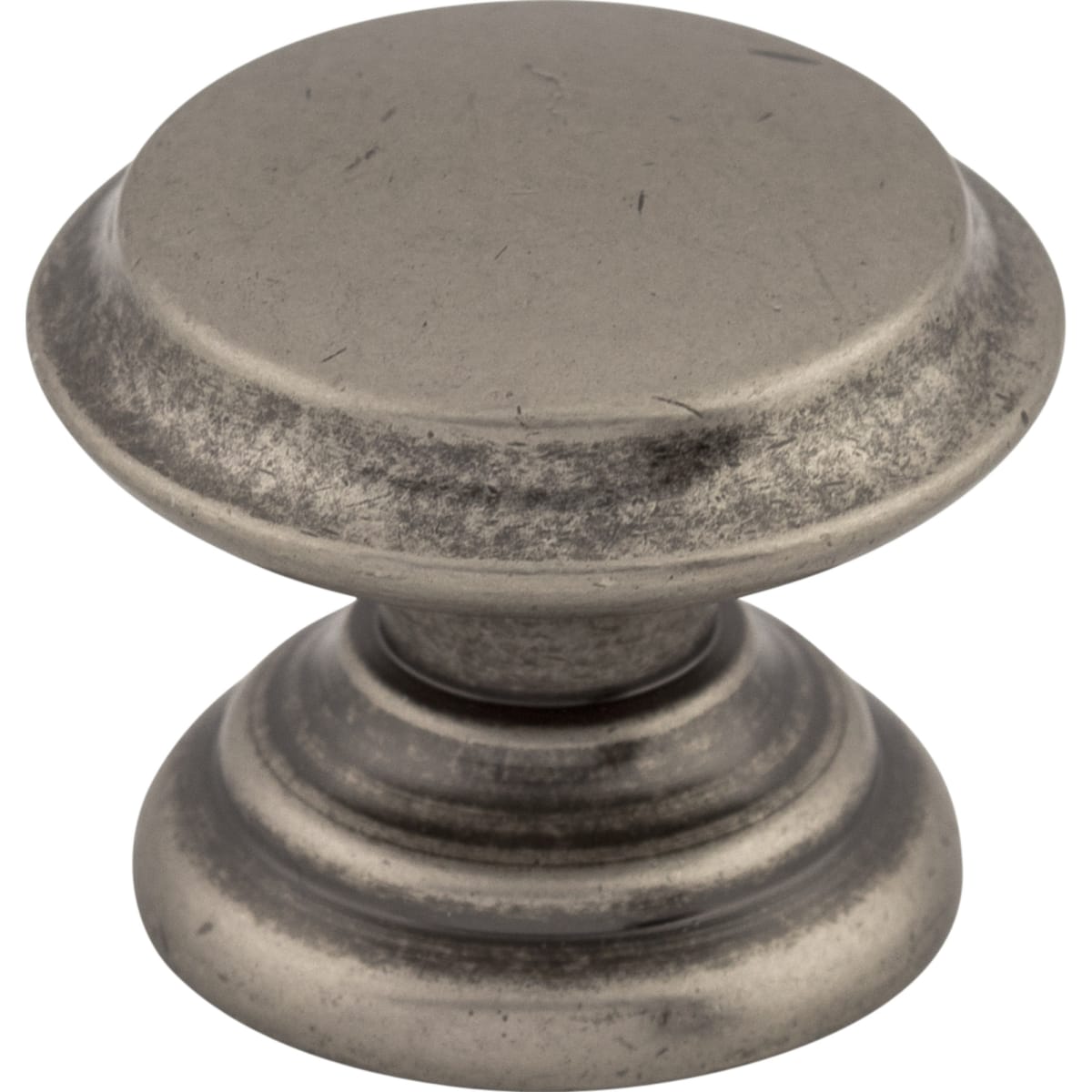 Top Knobs - M1232 - Flat 1-3/8 Inch Mushroom Cabinet Knob from the Dakota Collection in Pewter Antique
