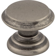 Top Knobs - M1232 - Flat 1-3/8 Inch Mushroom Cabinet Knob from the Dakota Collection in Pewter Antique