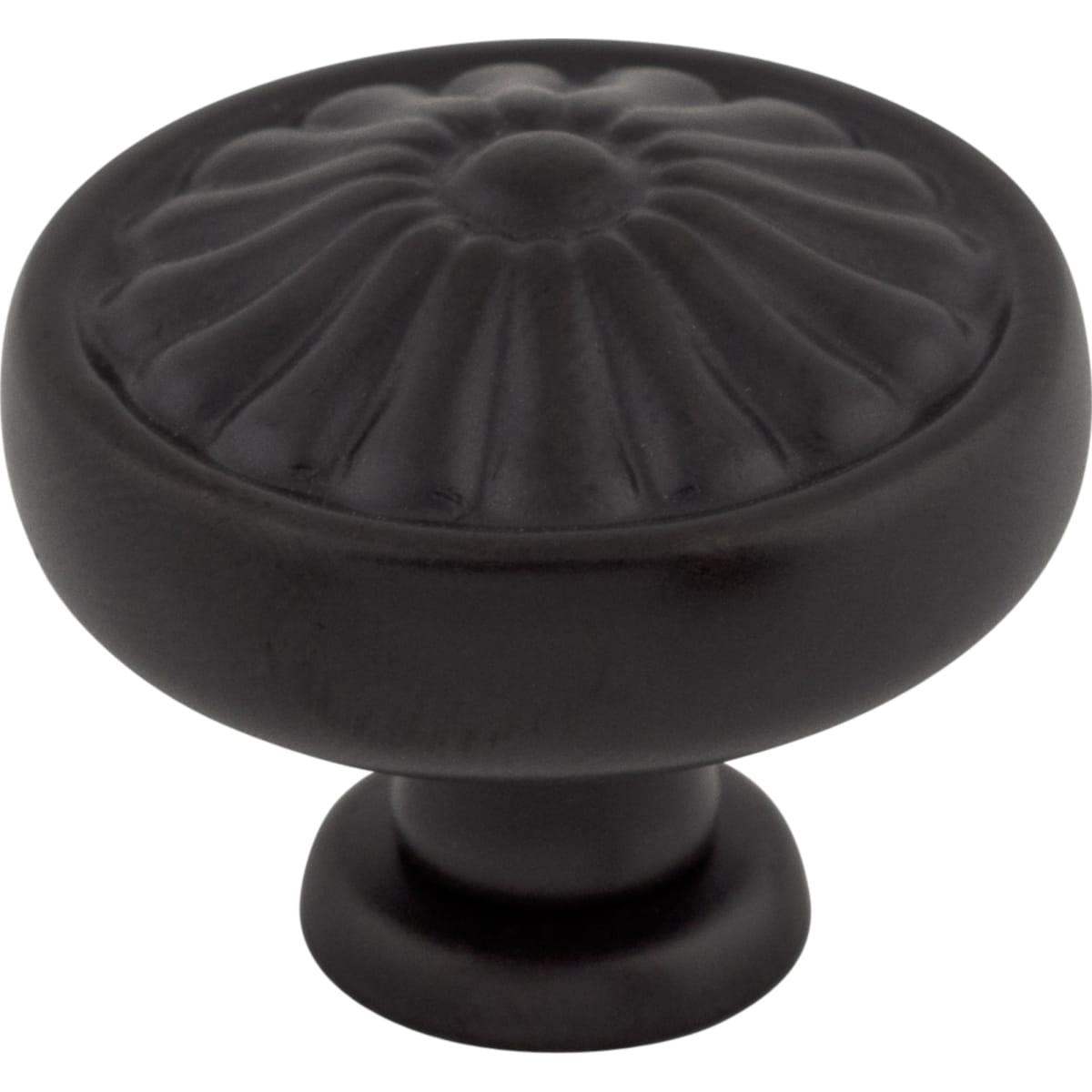 Top Knobs - M602 - Flower 1-1/4 Inch Mushroom Cabinet Knob from the Normandy Collection in Patina Black