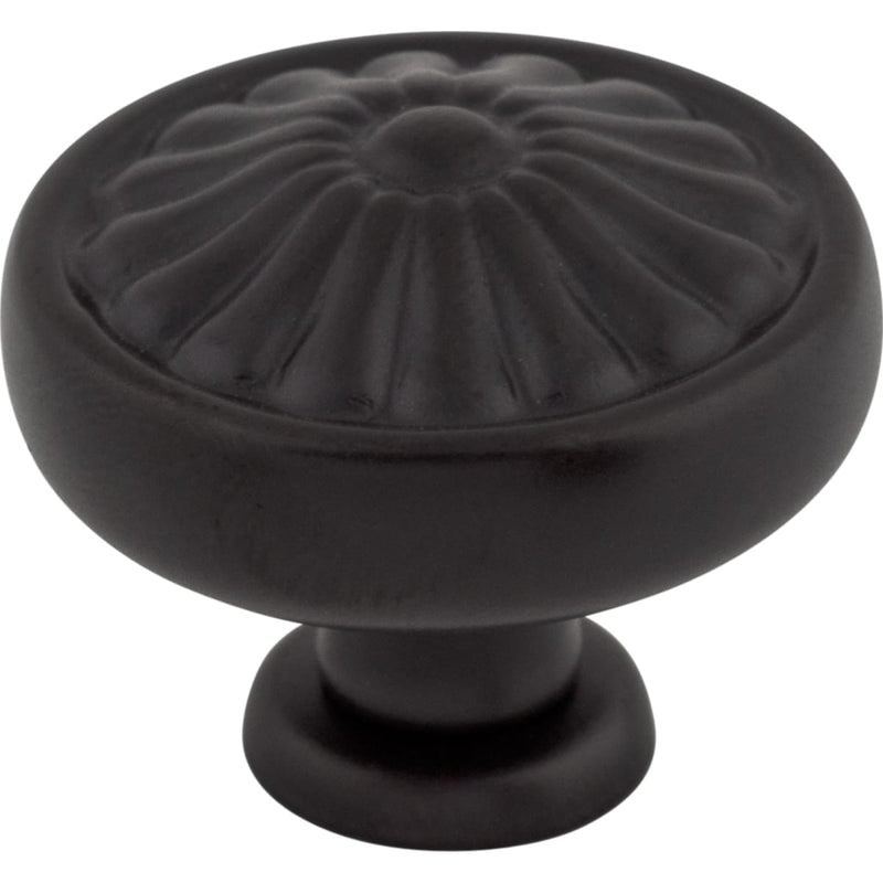 Top Knobs - M602 - Flower 1-1/4 Inch Mushroom Cabinet Knob from the Normandy Collection in Patina Black