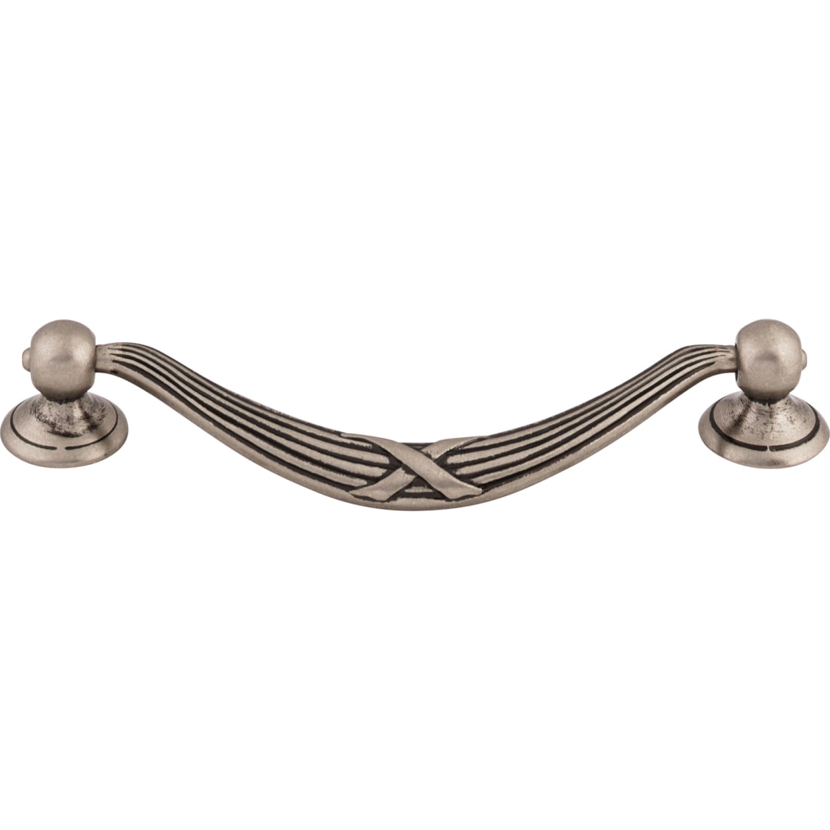 Top Knobs - M932 - Ribbon 5-1/16 Inch Center to Center Drop Cabinet Pull from the Edwardian Collection in Pewter Antique