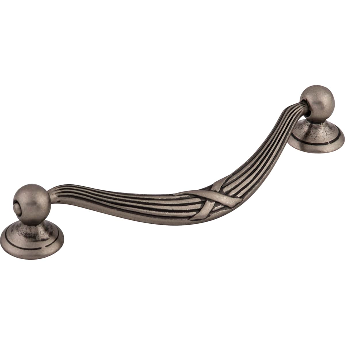 Top Knobs - M932 - Ribbon 5-1/16 Inch Center to Center Drop Cabinet Pull from the Edwardian Collection in Pewter Antique