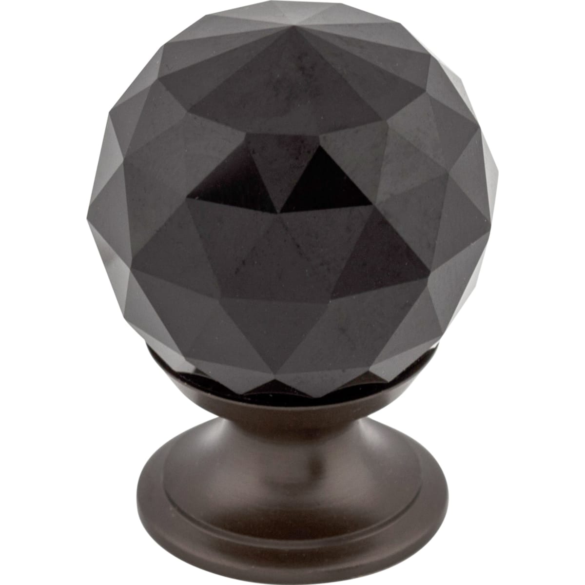 Top Knobs - TK115ORB - Black 1-1/8 Inch Round Cabinet Knob from the Crystal Collection in Oil Rubbed Bronze