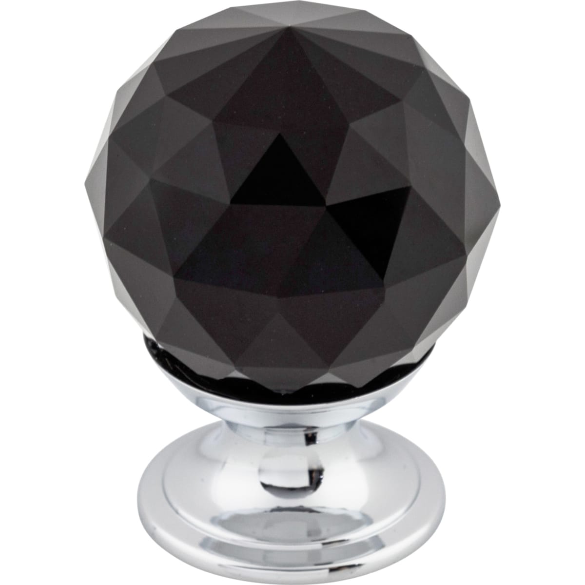 Black 1-1/8 Inch Round Cabinet Knob from the Crystal Collection